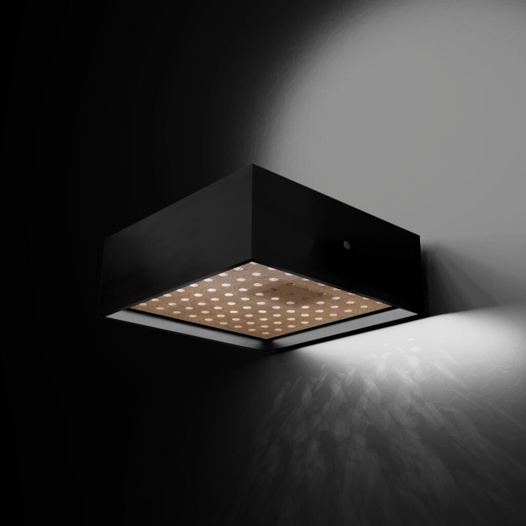 lampa 1 czarna bok drewno